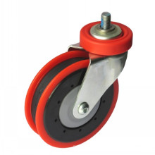 5" Swivel Bolt Hole Type Shopping Cart Caster (one groove)